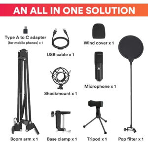 Audio Array AM-C1 USB Condenser Microphone | 192kHz/24-bit, 16mm Diaphragm, Complete Recording Kit