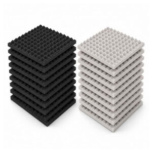 MMT Acoustix® 18-Piece Pyramid Acoustic Foam Panels for Soundproofing & Studio Noise Reduction | 1×1 ft, 1-Inch Thick