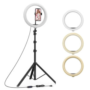 TYGOT 10-Inch LED Ring Light with 7-Foot Foldable Tripod Stand